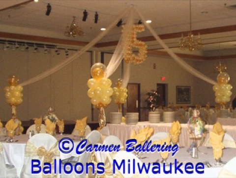 Tulle Canopies Turning a gymnasium into a beautiful event